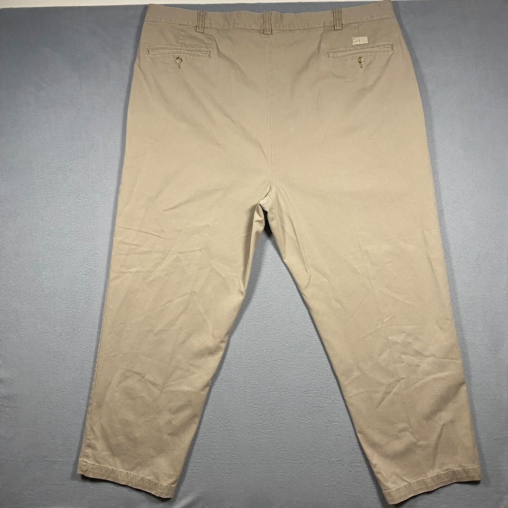 Vtg Polo Ralph Lauren Andrew Pant Mens 46x30 Tan Khaki Double Pleated Trousers - Picture 2 of 8